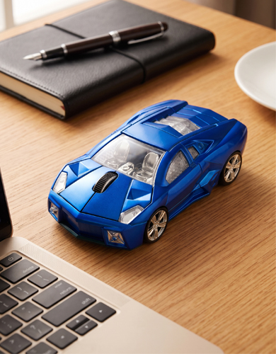 Angular Stealth Supercar Shaped Wireless Mouse