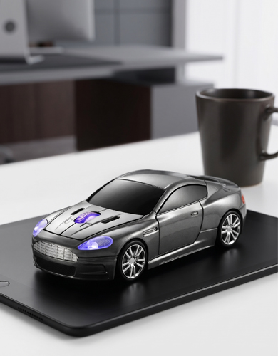 Wireless Car Mouse for Computer, Sleek Elongated GT Sport Car Shaped Wireless Mouse