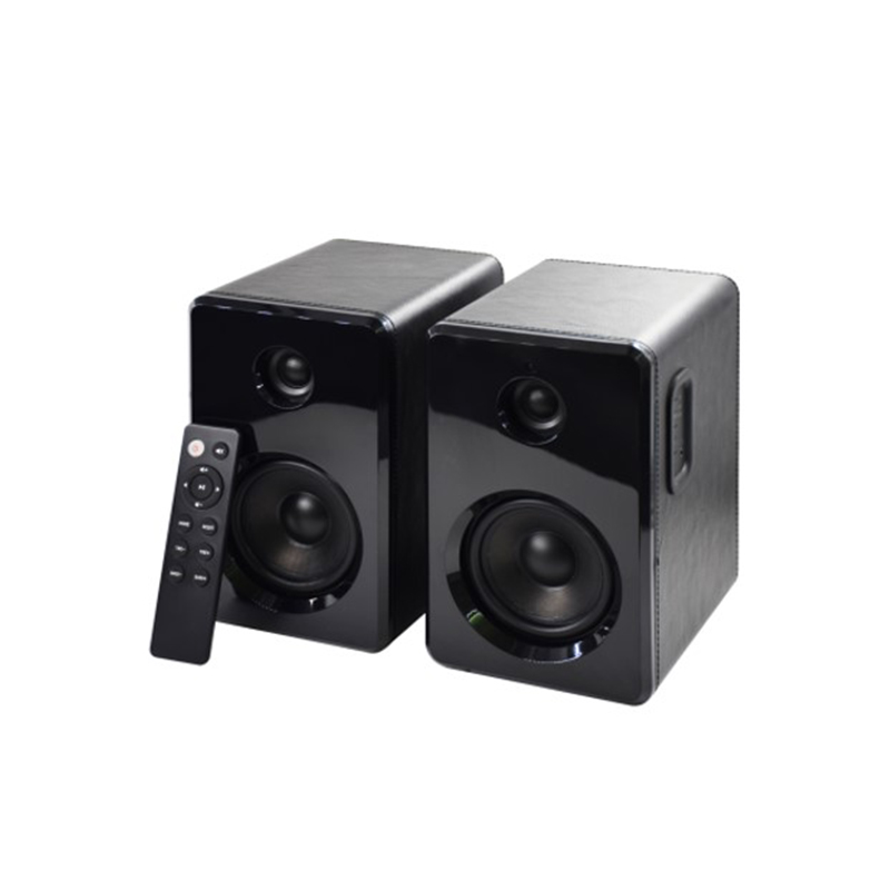 2.0 Multimedia Speaker System with Bluetooth. Computer Speakers, Support wired and Bluetooth 5.0, Wooden Speakers with 2.0 Stereo Volume Control, Multimedia Speakers for PC/Laptops/Destops/Phone/Ipad/Game Machine - 50W Black